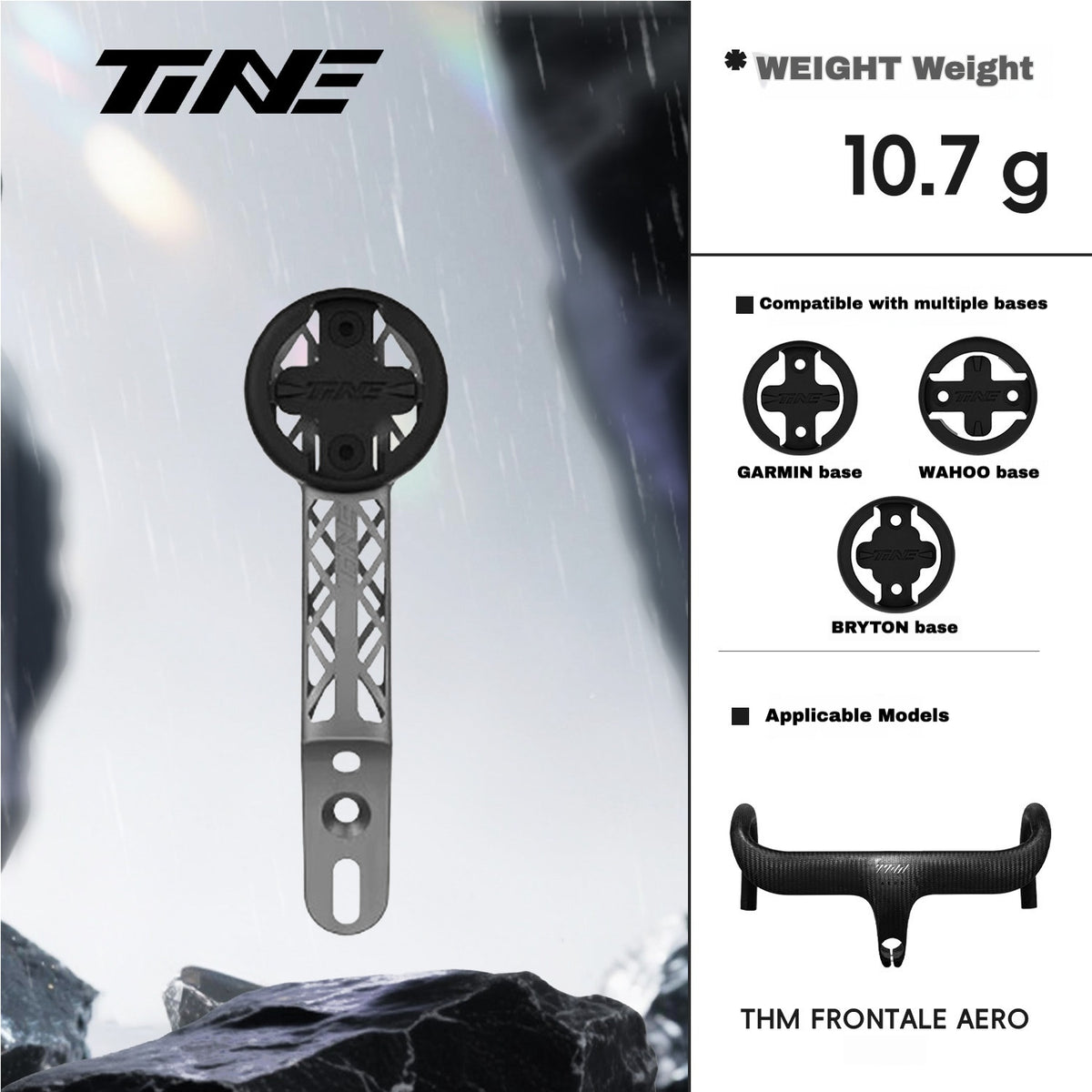 TiNE Titanium Computer Mount for THM FRONTALE / FRONTALE AERO / TIBIA | Garmin Wahoo Bryton GPS Mount