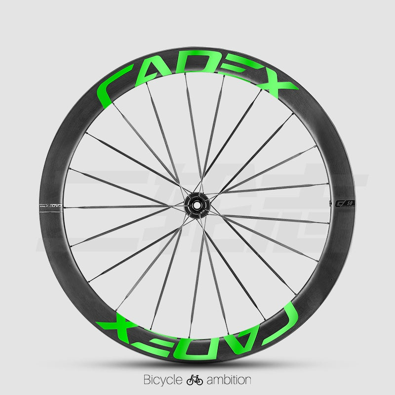 Autocollants décalcomanies pour jante de roue CADEX 50 Ultra | Vinyle de changement de couleur pour roue de vélo de route en carbone, étanche, résistant aux UV, options multicolores