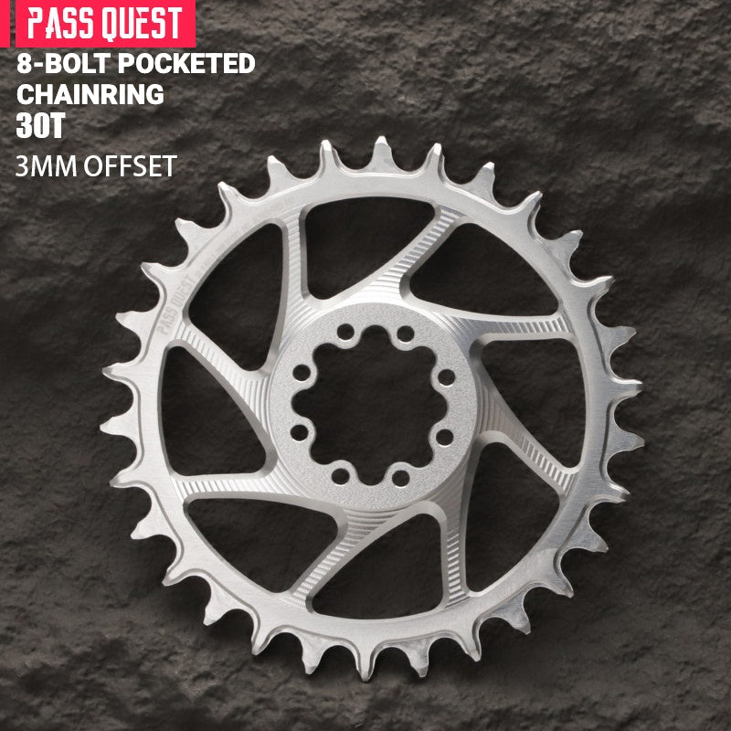 PASS QUEST 8-Bolt Direct Mount Chainring for SRAM Force / RED | 3mm Offset 28T–48T