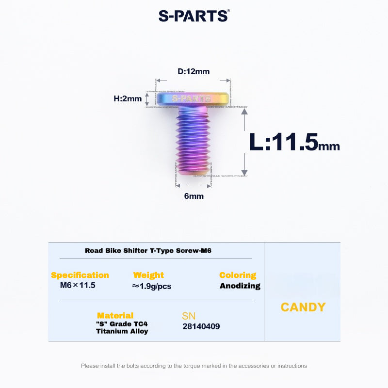 S-PARTS Титановый болт и гайка для зажима для дорожных переключателей – совместимы с Shimano / SRAM