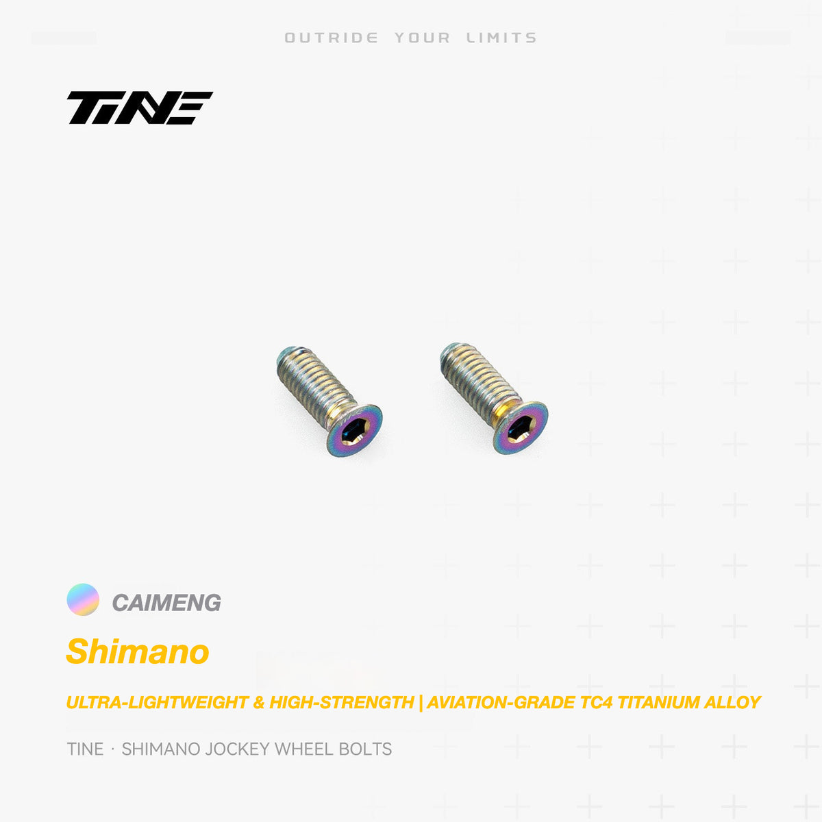 Boulons de galet de dérailleur Shimano en titane TiNE | Boulons de poulie ultra-légers pour vélo de route