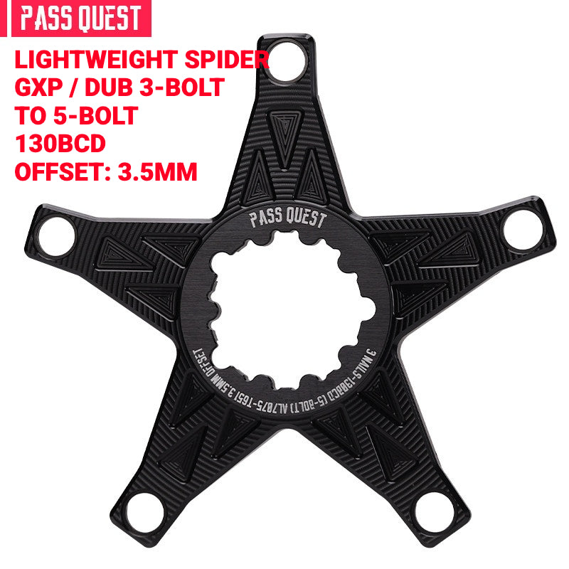 PASS QUEST Direct Mount Chainring Spider Adapter | GXP / DUB 3-Bolt & 8-Bolt to 110BCD