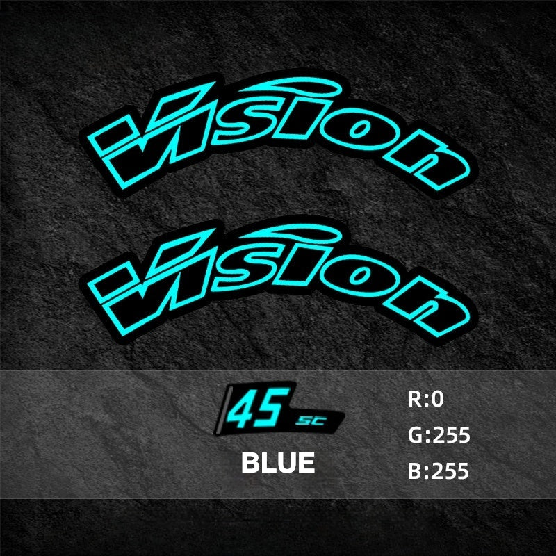 Custom Decal Kit for VISION SC45 Wheels | Road Bike Carbon Rim Wrap Stickers(Complete Wheelset Decal Kit + Spare Decals Included)