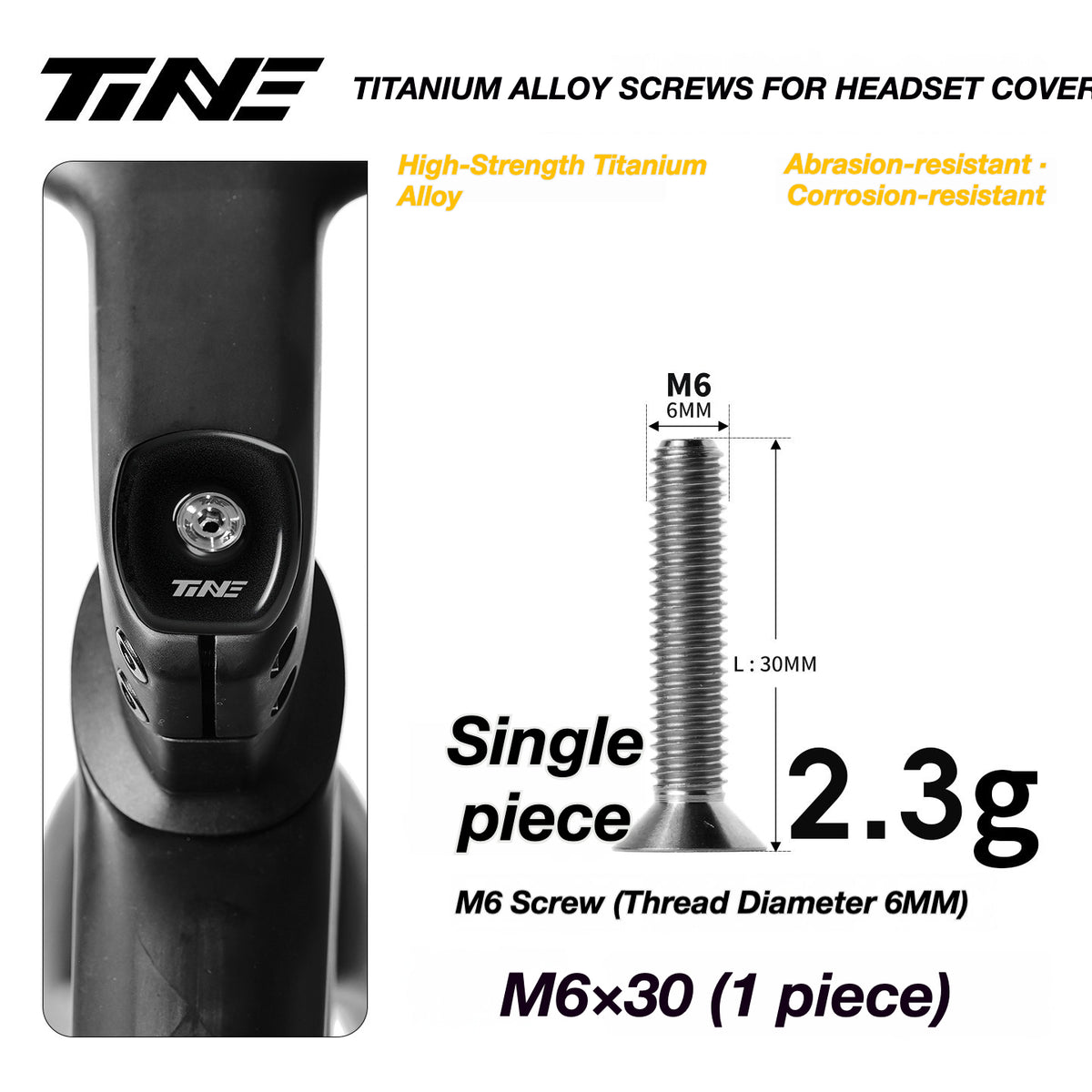 TiNE Ultra-Light Titanium Headset Top Cap Screws | Precision CNC Titanium Upgrade