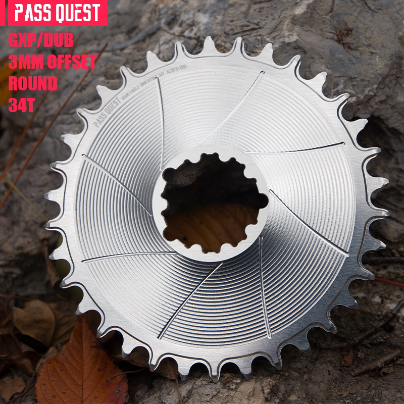 PASS QUEST 3-Bolt Direct Mount MTB Chainring for SRAM | 3mm Offset Narrow Wide 28T–38T