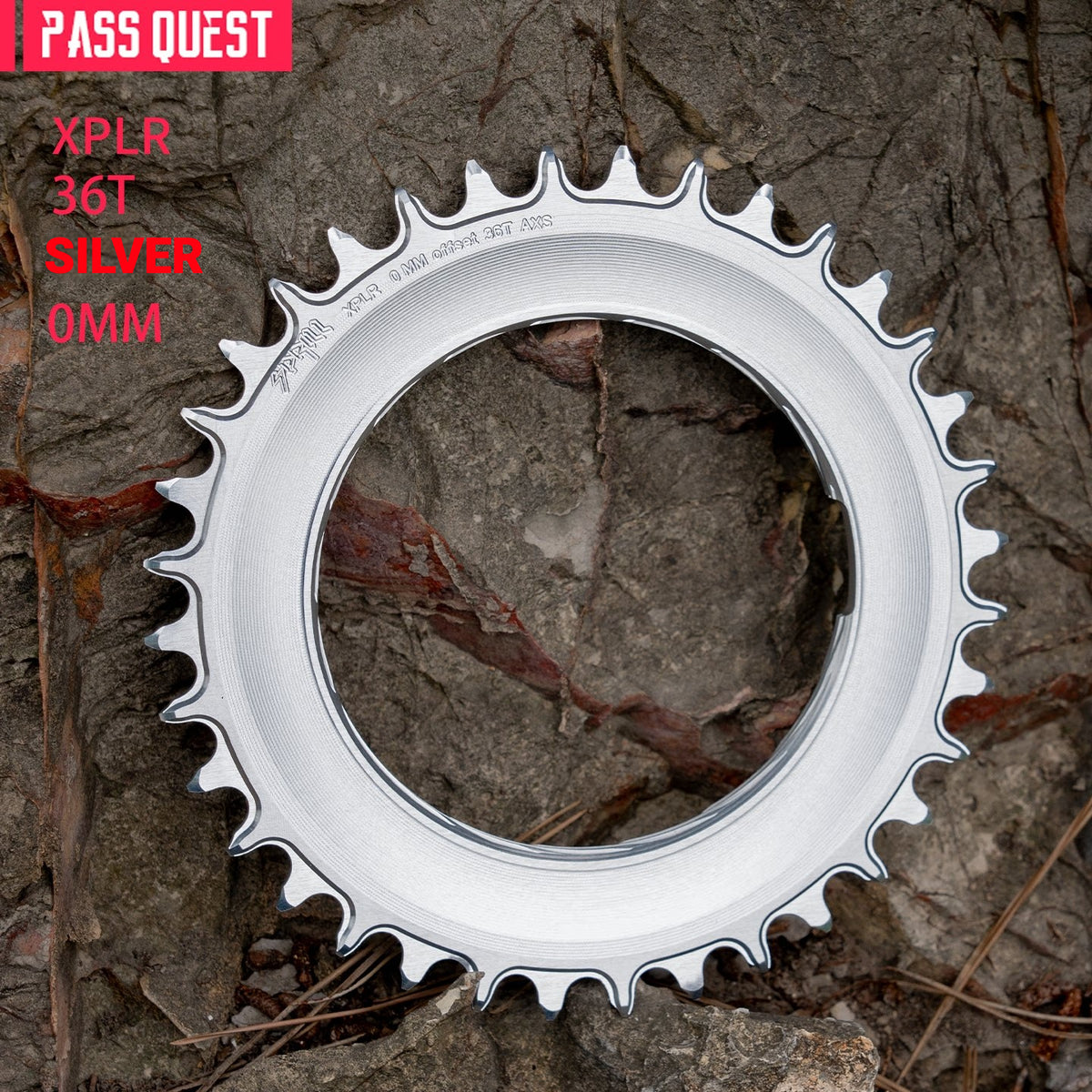 PASS QUEST XPLR 8-Bolt Narrow-Wide Chainring for E1 Power Meter | AXS 12/13-Speed 32T–40T