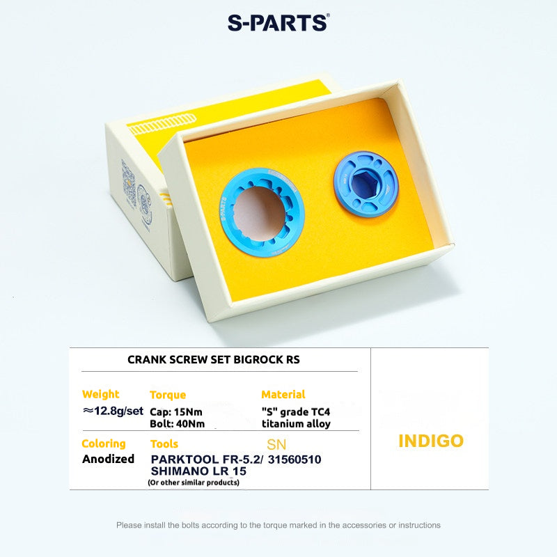 S-PARTS Titanium Crank Bolt Kit for BIGROCK RS Lightweight Upgrade