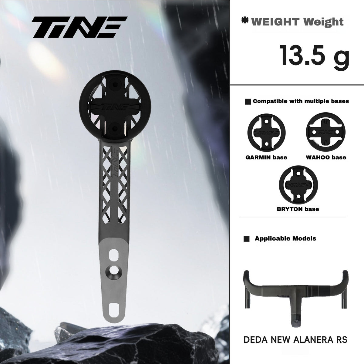 TiNE Titanium Computer Mount for DEDA ALANERA / NEW ALANERA RS | Garmin Wahoo Bryton GPS Mount