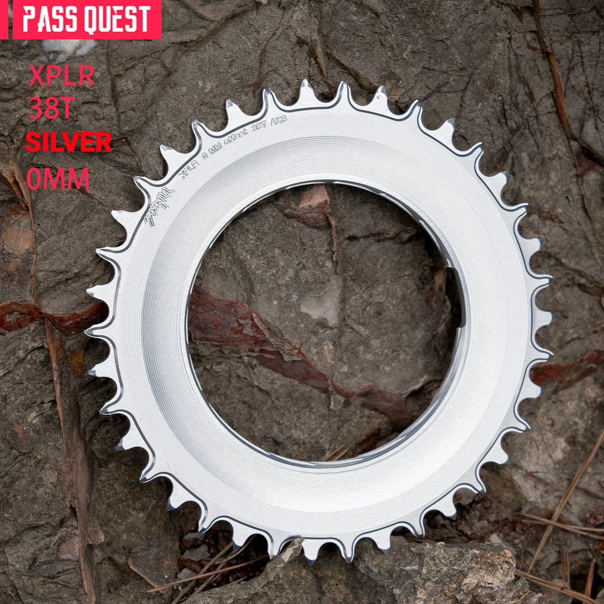 PASS QUEST XPLR 8-Bolt Narrow-Wide Chainring for E1 Power Meter | AXS 12/13-Speed 32T–40T