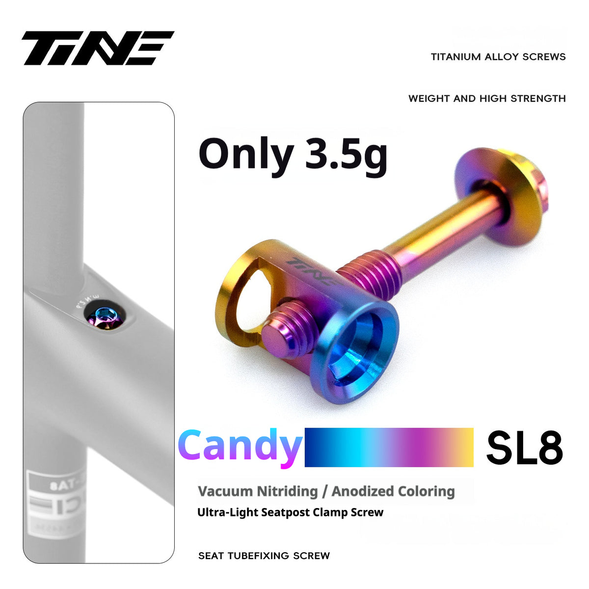 TiNE Ultra-Light Specialized SL7 3.5g/SL9 SL8 4.4g Seatpost Clamp Bolt