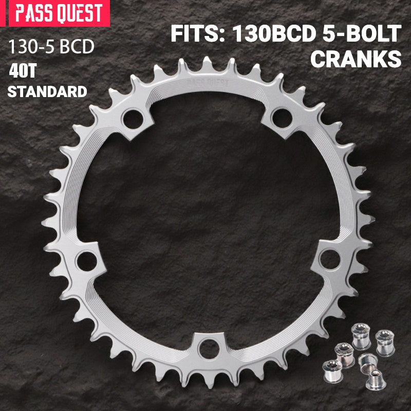 PASS QUEST 130BCD 5-Bolt Narrow-Wide Chainring | Road & Folding Bike 1x 40T–58T