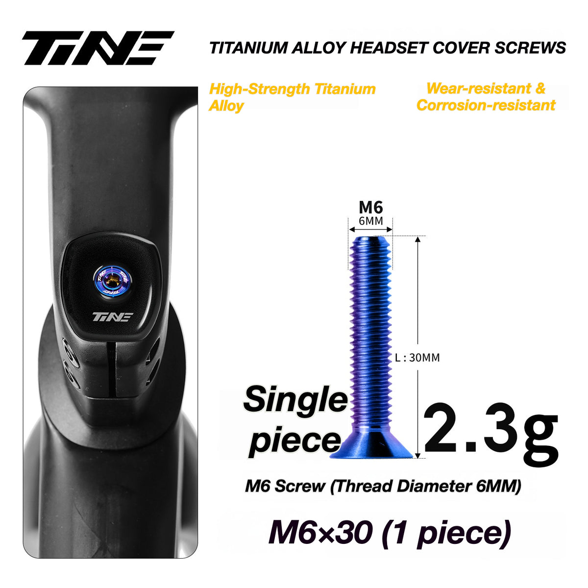 TiNE Ultra-Light Titanium Headset Top Cap Screws | Precision CNC Titanium Upgrade