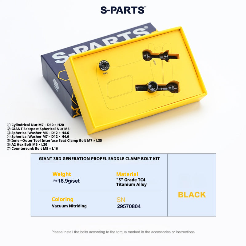 S-PARTS 티타늄 시트포스트 클램프 볼트 키트 for GIANT TCR / PROPEL / DEFY