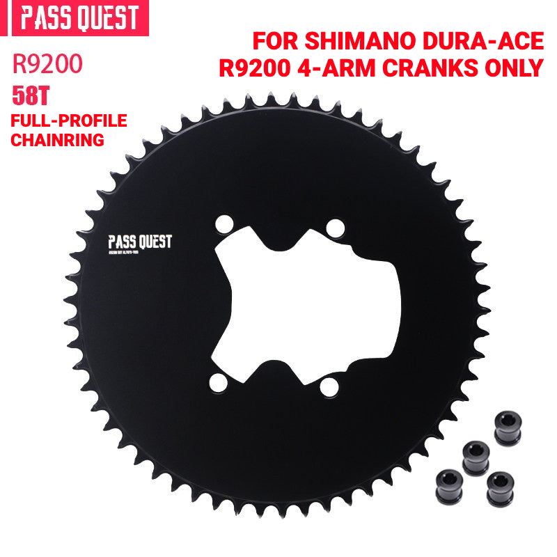 PASS QUEST Full-Profile 110BCD Narrow-Wide Chainring for Shimano R7100 / R8100 / R9200 | 42T–60T