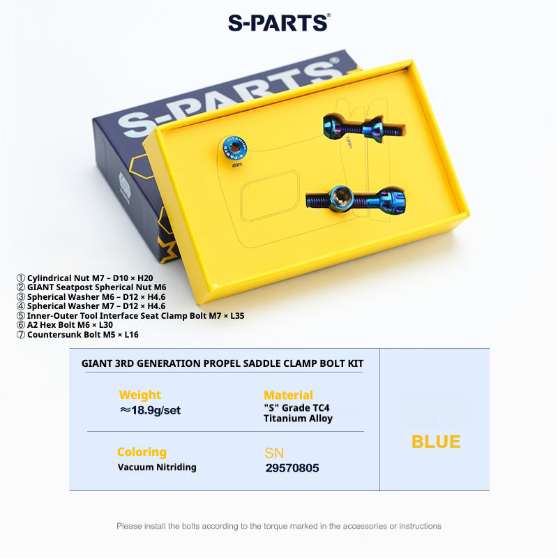 S-PARTS 티타늄 시트포스트 클램프 볼트 키트 for GIANT TCR / PROPEL / DEFY