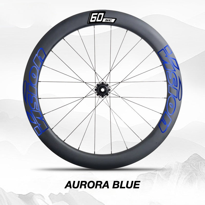 Custom Decal Kit for VISION SC60 Wheels | Road Bike Carbon Rim Wrap Stickers(Complete Wheelset Decal Kit + Spare Set)