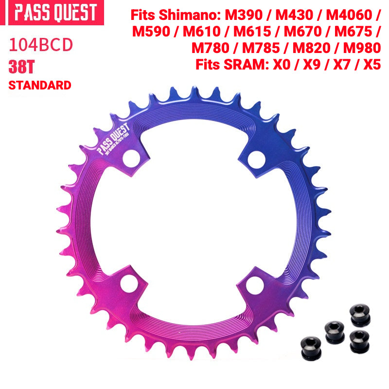 PASS QUEST 104BCD Narrow-Wide Chainring | Shimano XT M780 M610 1x MTB Chainring