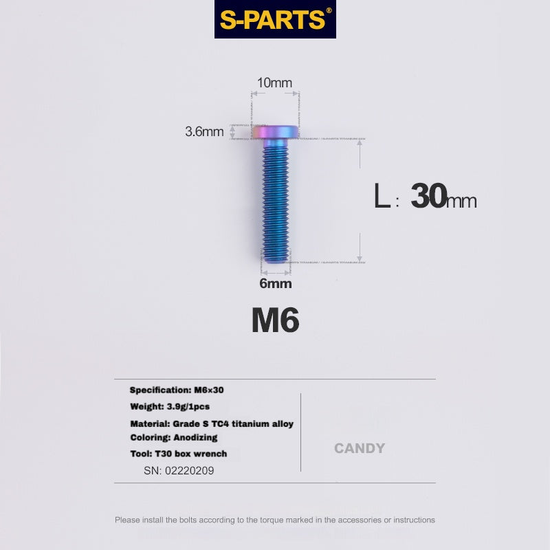 S-PARTS Титановый болт клипсы подседельного штыря для SL8 / SL7 / SL6 / Venge – Легкое и прочное улучшение