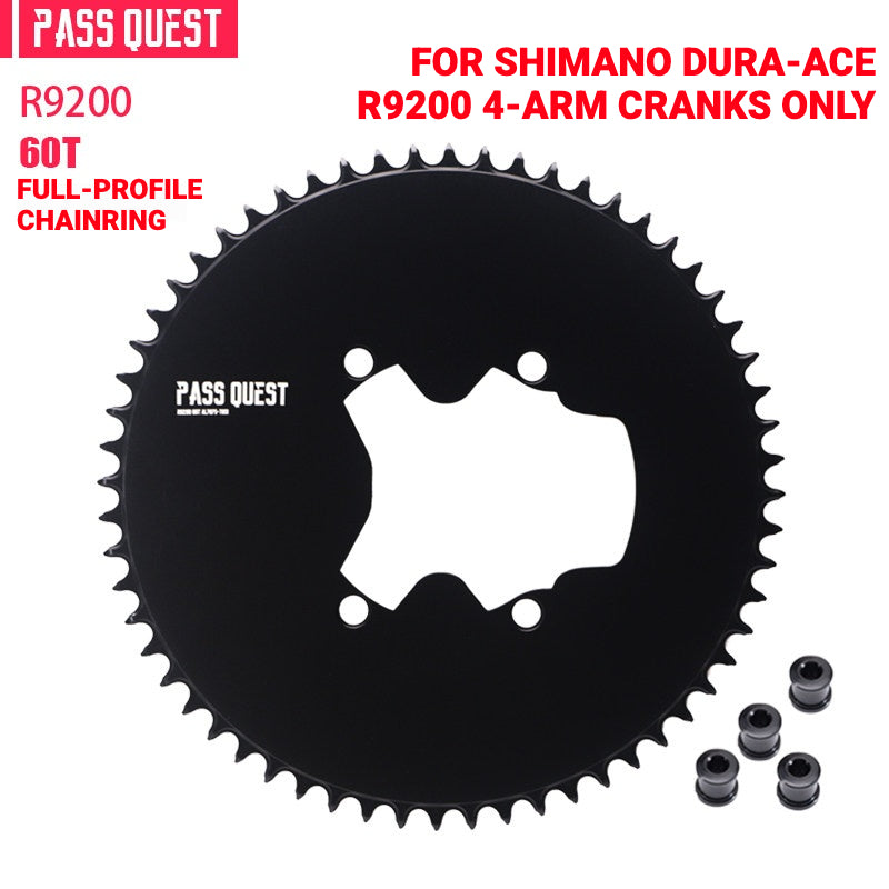 PASS QUEST Full-Profile 110BCD Narrow-Wide Chainring for Shimano R7100 / R8100 / R9200 | 42T–60T