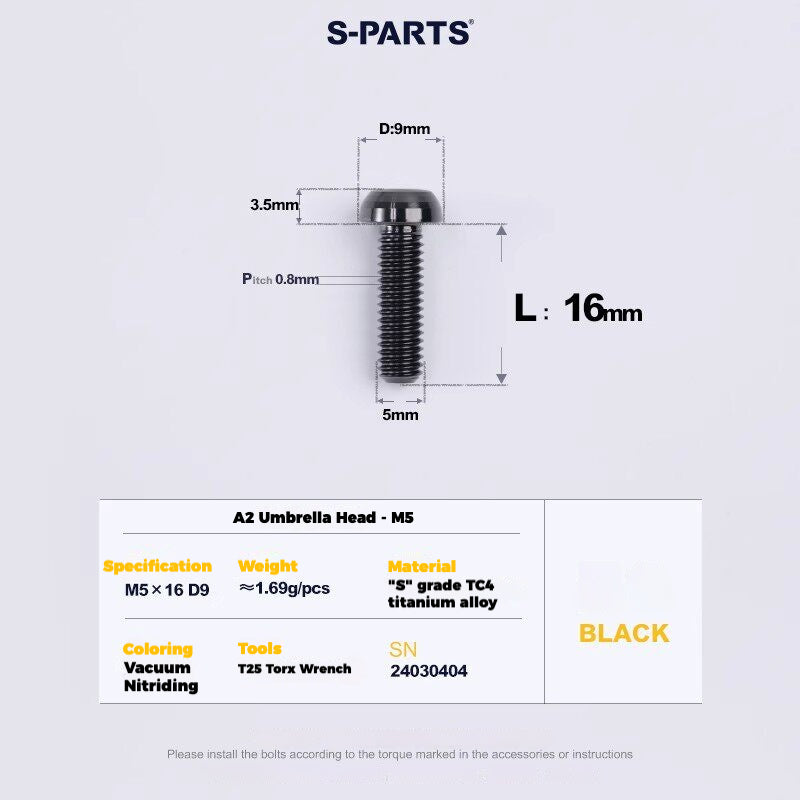 Viti per deragliatore in titanio S-PARTS compatibili con SRAM RED AXS