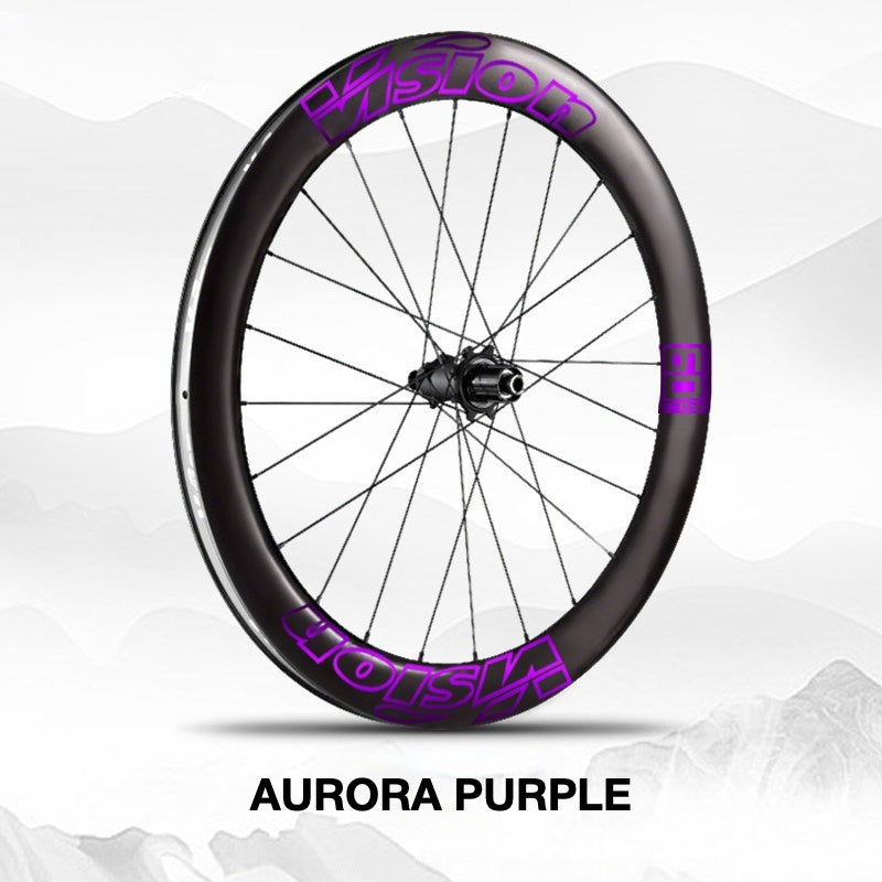 Custom Decal Kit for VISION METRON SL60 Wheels | Road Bike Carbon Rim Wrap Stickers(Complete Wheelset Decal Kit + Spare Set)