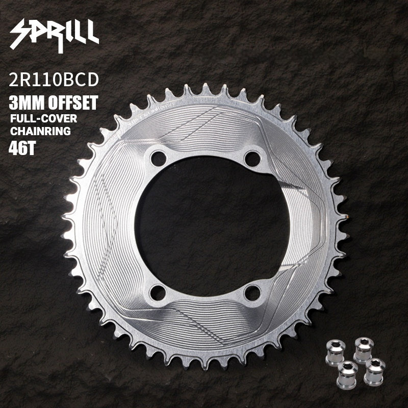 PASS QUEST SPRILL 110BCD 3mm Offset Narrow-Wide Chainring for Shimano R9200 / R8100 / R7100 | 40T–58T