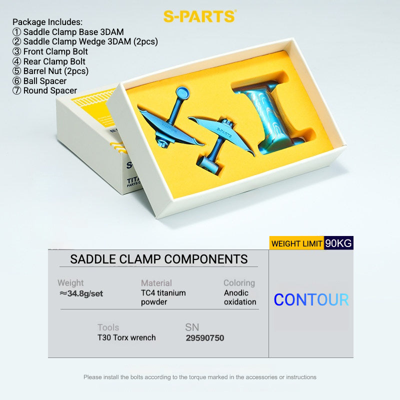 S-PARTS Titanium Saddle Clamp Yoke Kit for Cannondale SystemSix Gen 5 | 3D Printed Lightweight Seatpost Upgrade