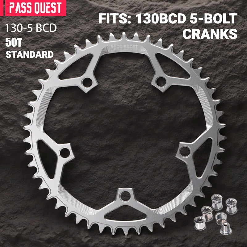PASS QUEST 130BCD 5-Bolt Narrow-Wide Chainring | Road & Folding Bike 1x 40T–58T