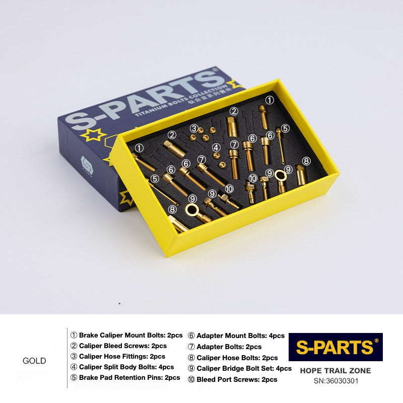 S-PARTS Titanium Brake Bolt Kit for HOPE V4 / TECH / RACE / TRAIL / ZONE | Ultra-Light MTB Brake Hardware