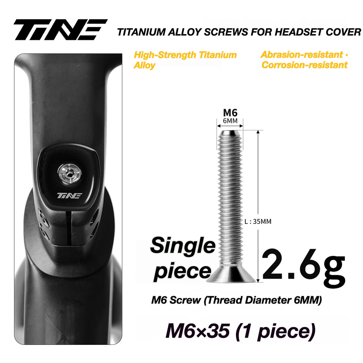 TiNE Ultra-Light Titanium Headset Top Cap Screws | Precision CNC Titanium Upgrade