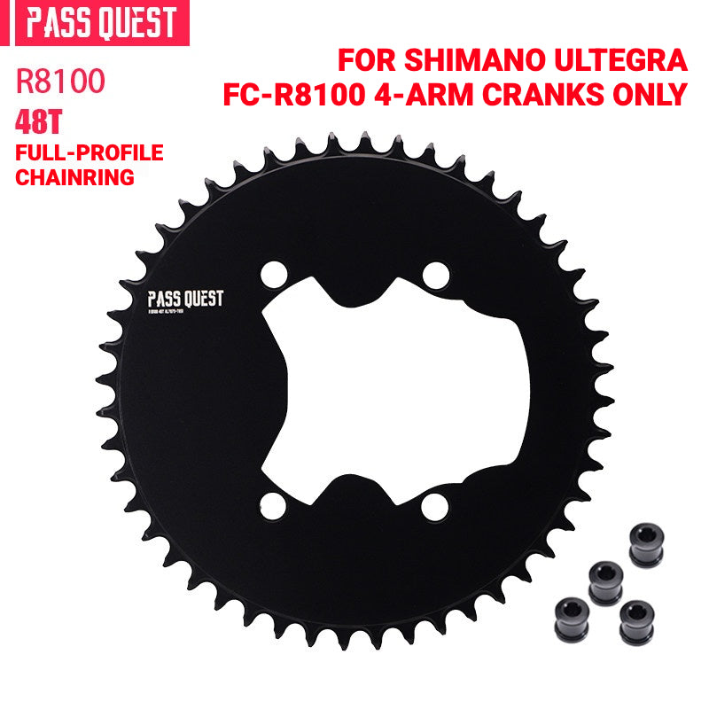 PASS QUEST Full-Profile 110BCD Narrow-Wide Chainring for Shimano R7100 / R8100 / R9200 | 42T–60T