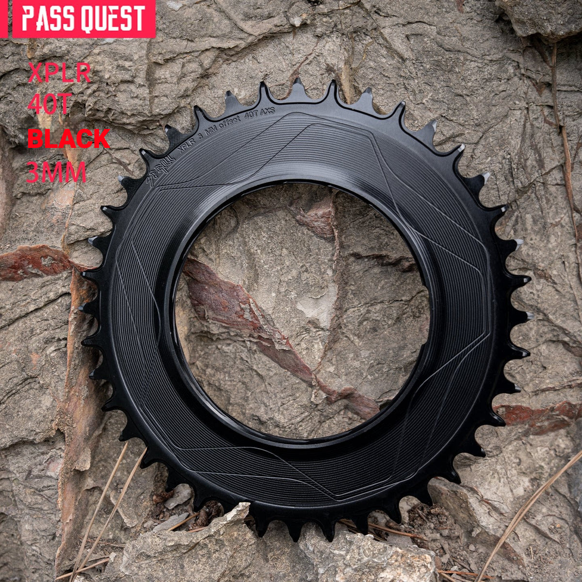 PASS QUEST XPLR 8-Bolt Narrow-Wide Chainring for E1 Power Meter | AXS 12/13-Speed 32T–40T