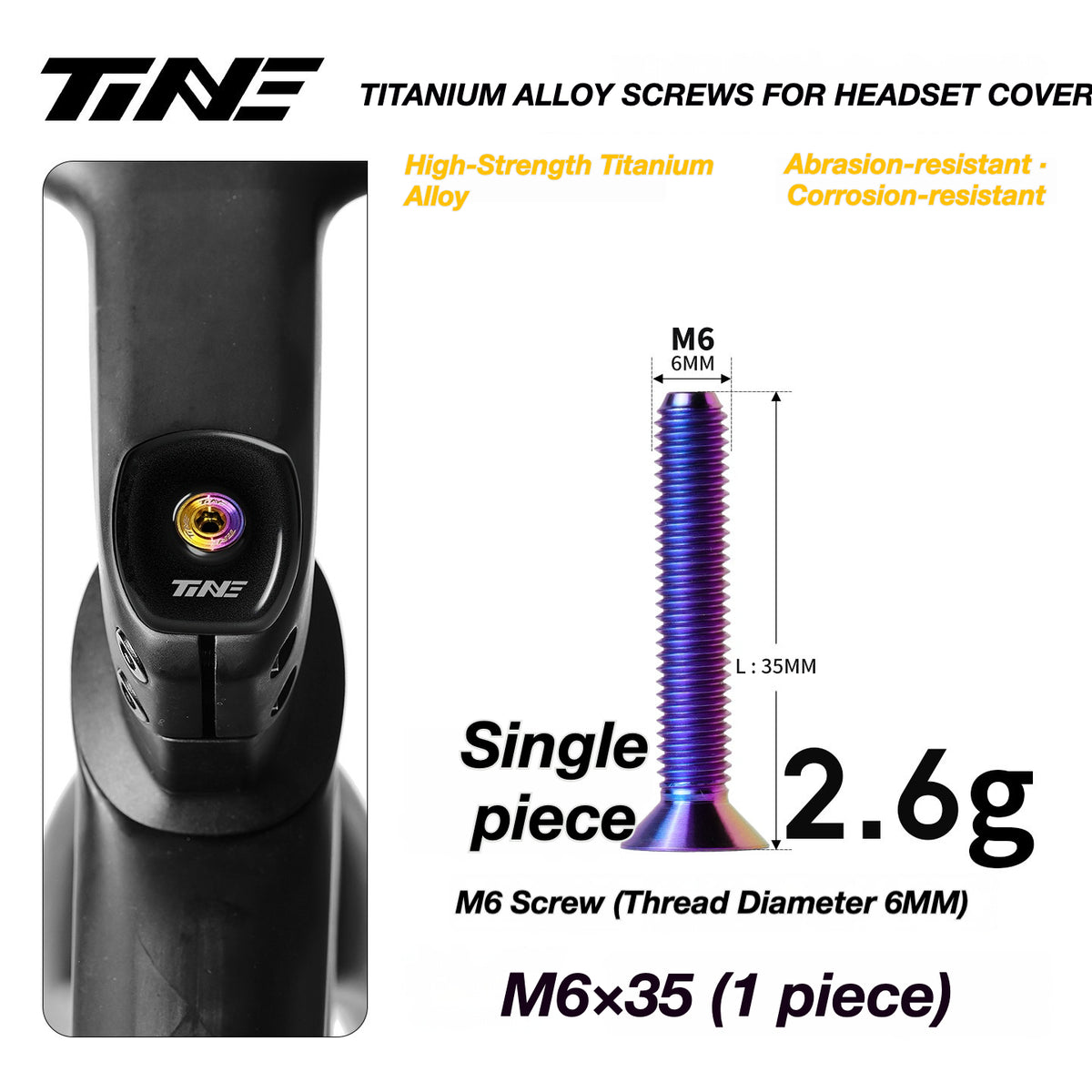 TiNE Ultra-Light Titanium Headset Top Cap Screws | Precision CNC Titanium Upgrade
