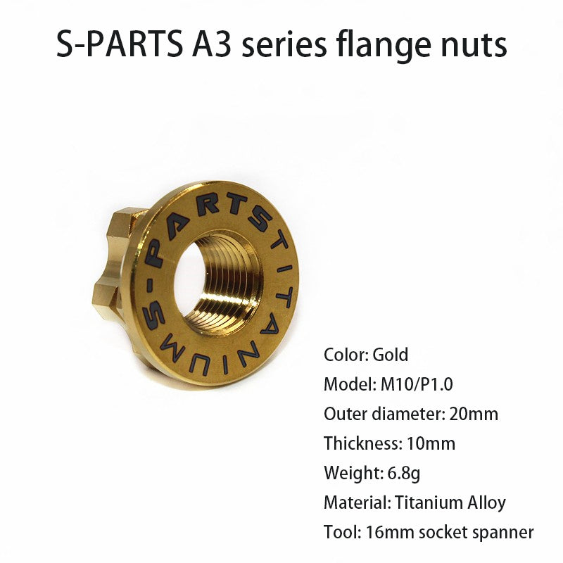 S-parts A3 flange nuts M10 electric car titanium alloy screws motorcycle riding accessories