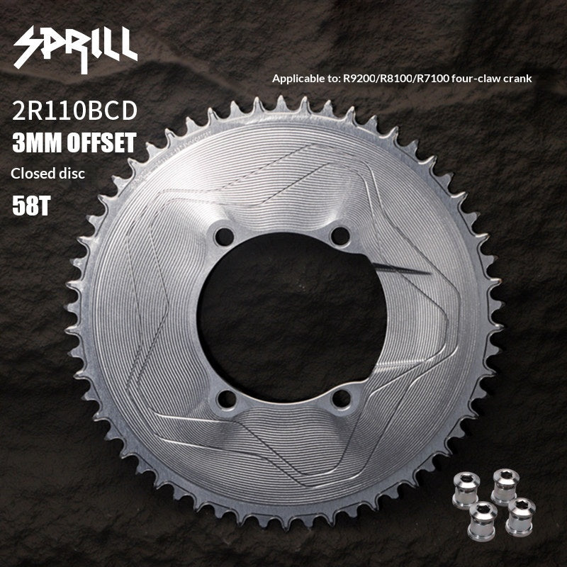 PASS QUEST SPRILL 110BCD 3mm Offset Narrow-Wide Chainring for Shimano R9200 / R8100 / R7100 | 40T–58T