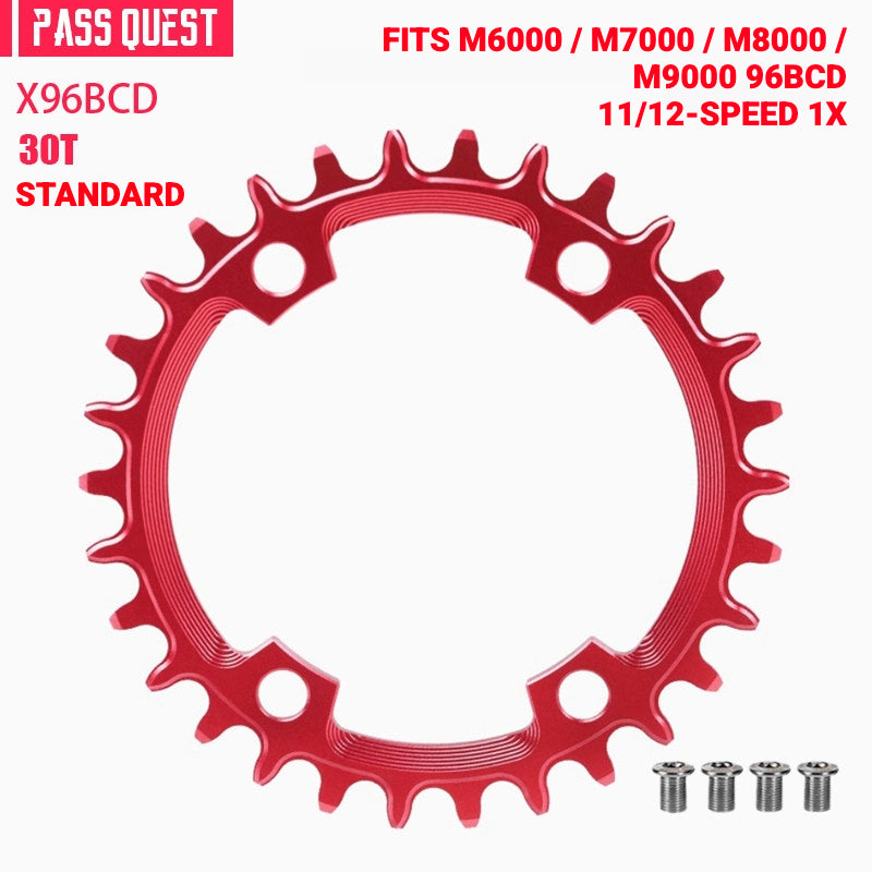 PASS QUEST X96BCD Narrow-Wide Chainring for Shimano M6000 / M7000 / M8000 / M9000 / M5100 | 30T–48T