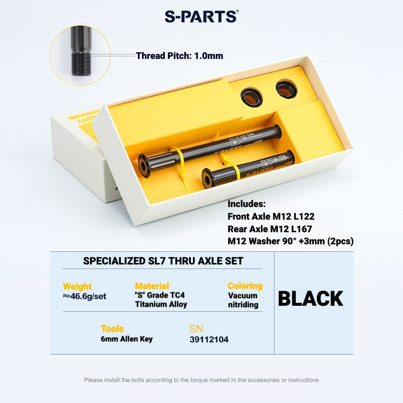 S-PARTS Titanium Quick Release Thru Axle for Specialized Road Bikes | Lightweight TC4 Titanium Upgrade
