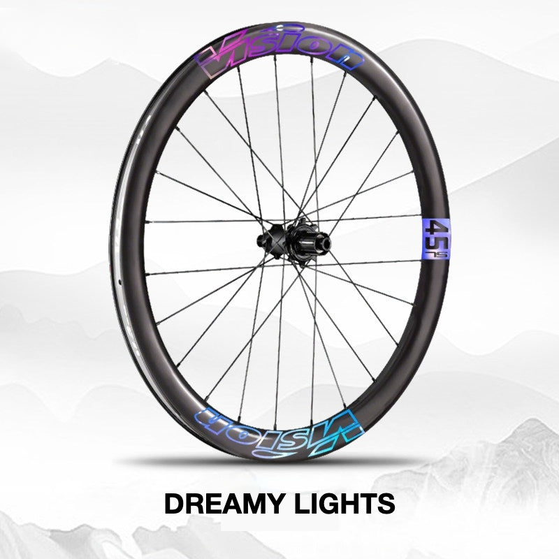 Custom Decal Kit for VISION METRON SL45 Wheels | Road Bike Carbon Rim Wrap Stickers(Complete Wheelset Decal Kit + Spare Set)