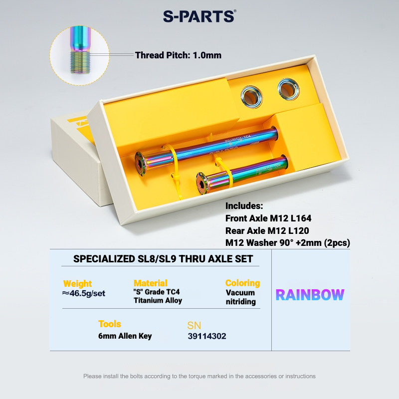 S-PARTS Titanium Quick Release Thru Axle for Specialized Road Bikes | Lightweight TC4 Titanium Upgrade