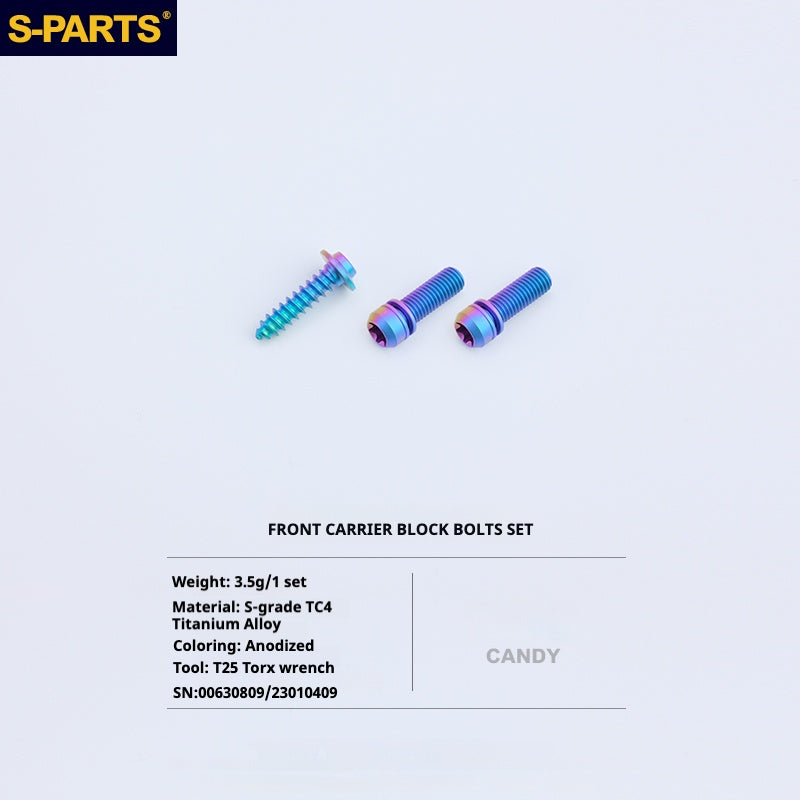 Kit d'amélioration de boulons en titane S-PARTS pour Brompton | Ensemble de visserie légère TC4 CNC pour cadre et charnière