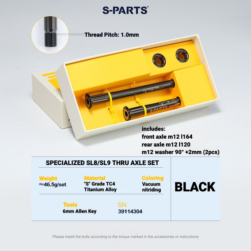 S-PARTS Titanium Quick Release Thru Axle for Specialized Road Bikes | Lightweight TC4 Titanium Upgrade