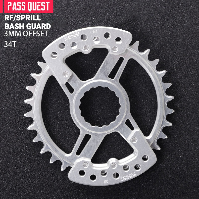 PASS QUEST SRAM DUB / GXP 3-Bolt Narrow-Wide Chainring with Bash Guard | 3mm Offset 30T–34T