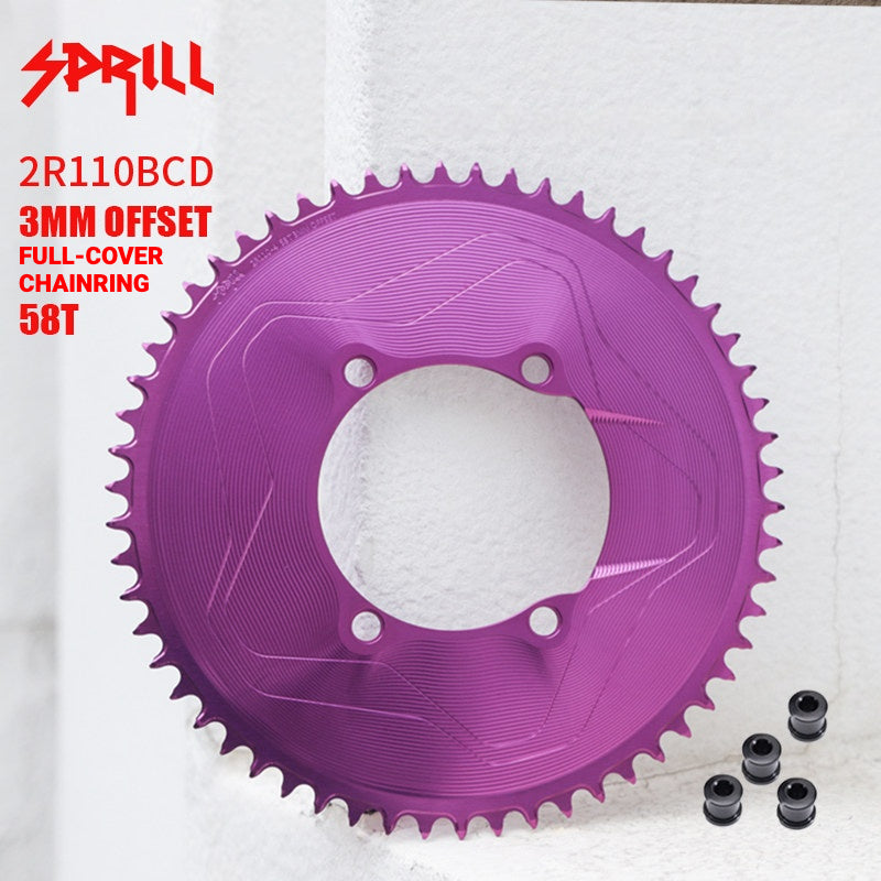 PASS QUEST SPRILL 110BCD 3mm Offset Narrow-Wide Chainring for Shimano R9200 / R8100 / R7100 | 40T–58T
