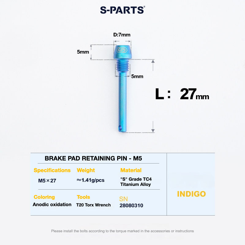S-PARTS Titanium Brake Bolt Kit for HOPE V4 / TECH / RACE / TRAIL / ZONE | Ultra-Light MTB Brake Hardware