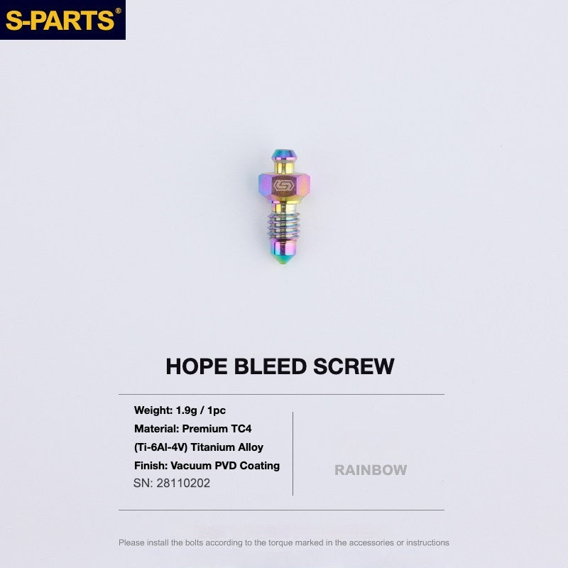 S-PARTS Titanium Brake Bolt Kit for HOPE V4 / TECH / RACE / TRAIL / ZONE | Ultra-Light MTB Brake Hardware
