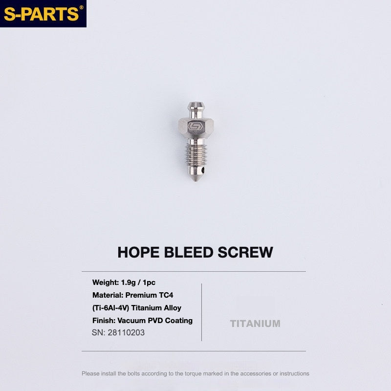 S-PARTS Titanium Brake Bolt Kit for HOPE V4 / TECH / RACE / TRAIL / ZONE | Ultra-Light MTB Brake Hardware