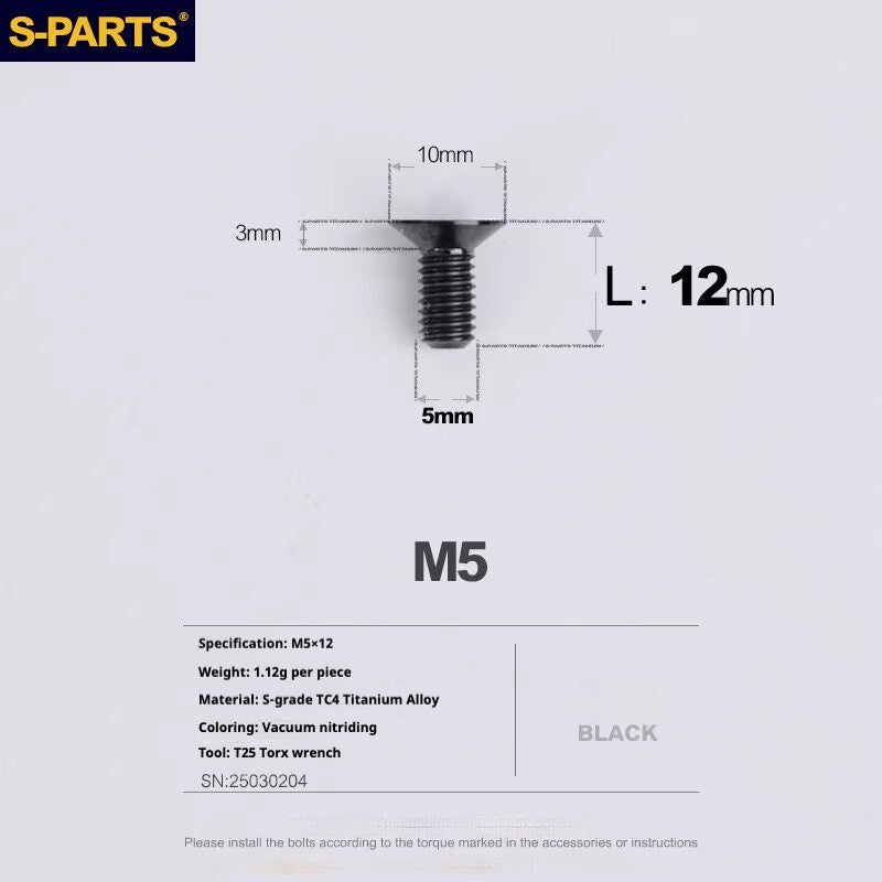 Juego de tornillos de aleación de titanio para freno de disco de bicicleta de carretera S-PARTS para SRAM RED Force Rival AXS de 12 velocidades