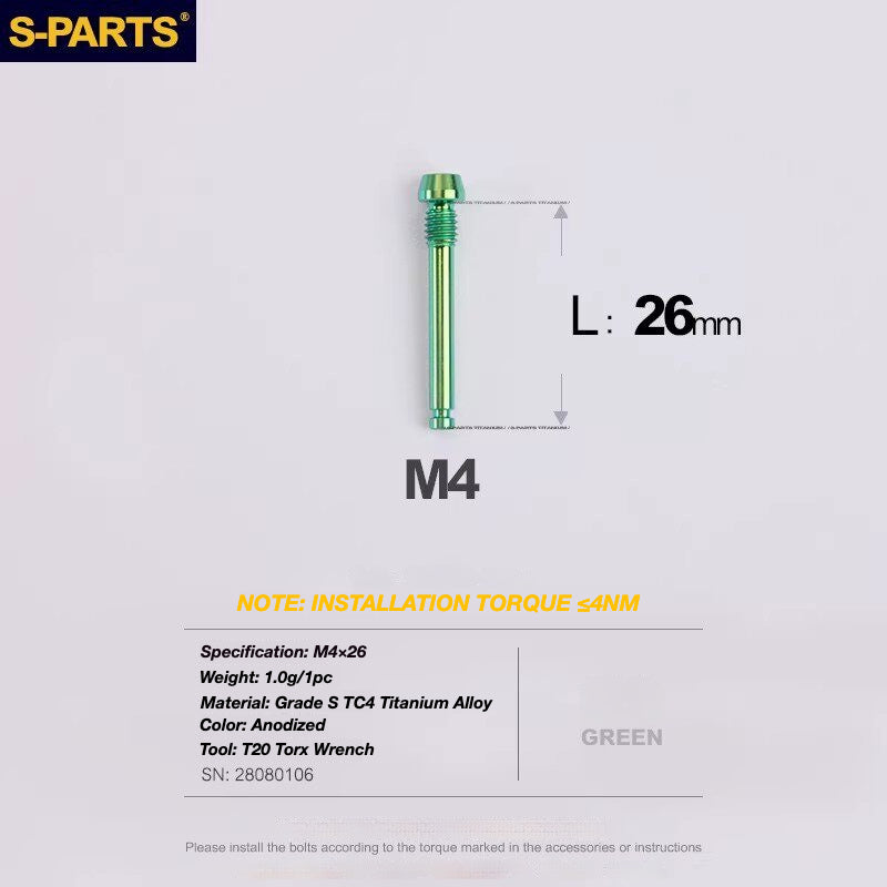 S-PARTS Titanium Disc Brake Bolt Kit for TRP DHR EVO | Ultra-Light MTB Brake Hardware