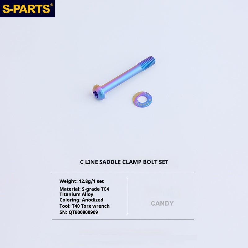 Kit d'amélioration de boulons en titane S-PARTS pour Brompton | Ensemble de visserie légère TC4 CNC pour cadre et charnière