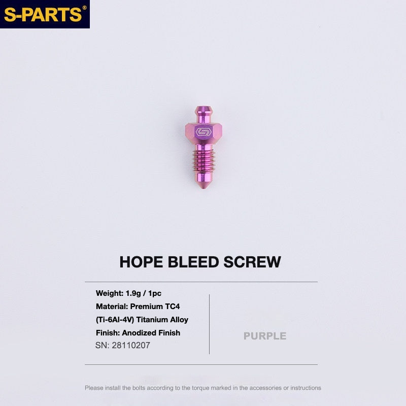 S-PARTS Titanium Brake Bolt Kit for HOPE V4 / TECH / RACE / TRAIL / ZONE | Ultra-Light MTB Brake Hardware